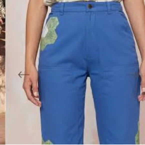 Christy Dawn Vibrant Blue Floral Trousers - Picture 2 of 11